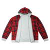 Felpa con cappuccio da uomo reversibile patchwork a quadri con zip per autunno e inverno