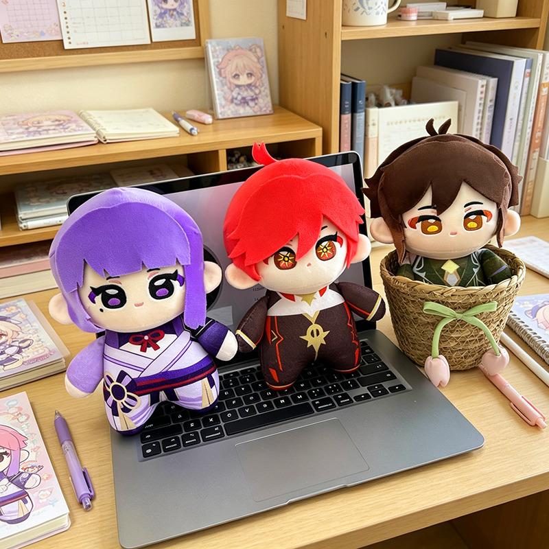 Cartoon Genshin Impact Tartaglia Kaeya Diluc Venti Xiao Klee Stuffed Figure Wanderer Furina Lyney Lynette Doll Cute Stuffed Toy