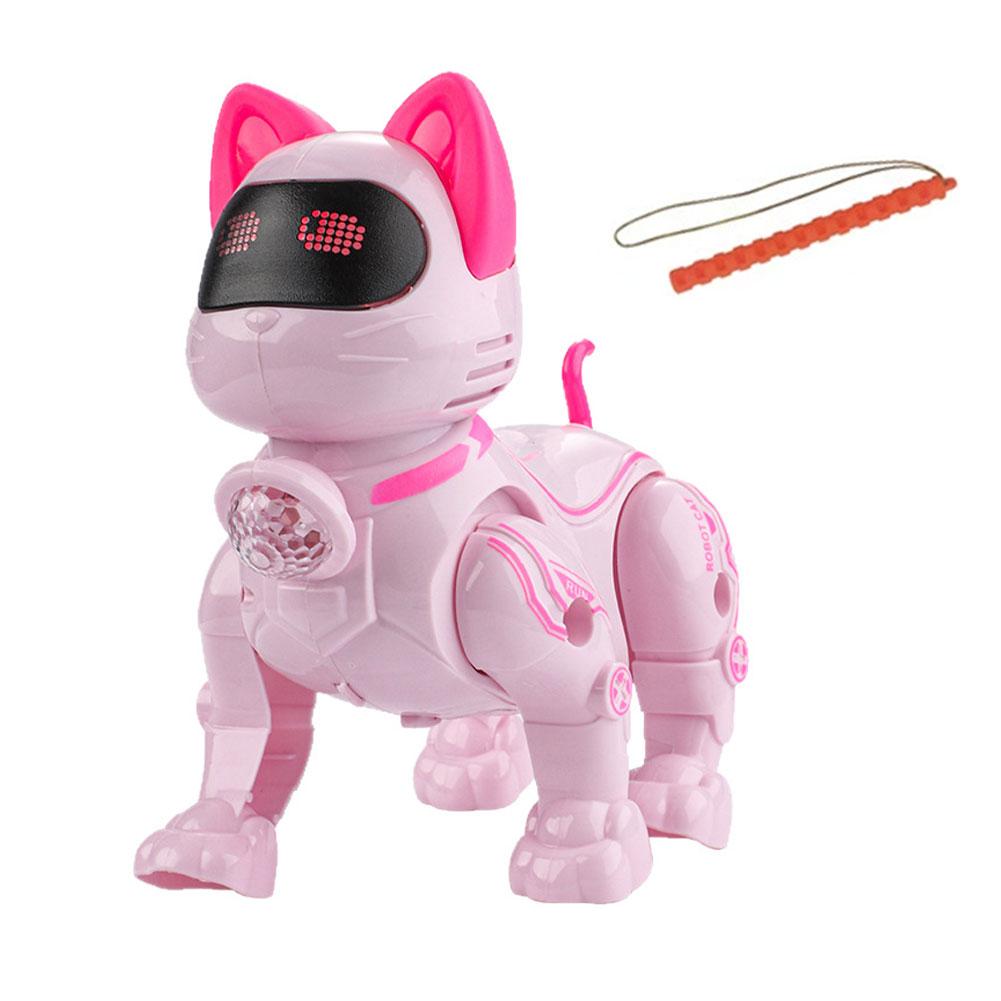 Programmable Remote Control Robot Cat for Kids Interactive Robotic Cat, RC Robot with Touch Sensing, LED Eyes, Dance