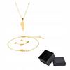 Gelbgold Chirurgenstahl Engelsflügel Anhänger Schmuckset