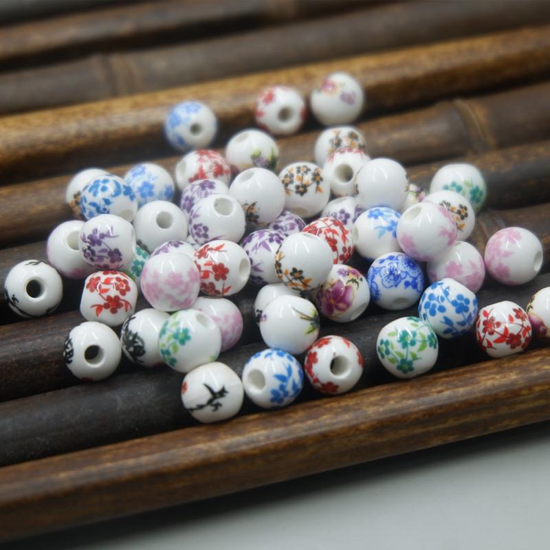 

Сине-белые керамические бусины, плетеный браслет с китайским узлом, подвеска для браслета, материал для изготовления бижутерии своими руками, аксессуары, россыпь бусин 8Mm ceramic beads