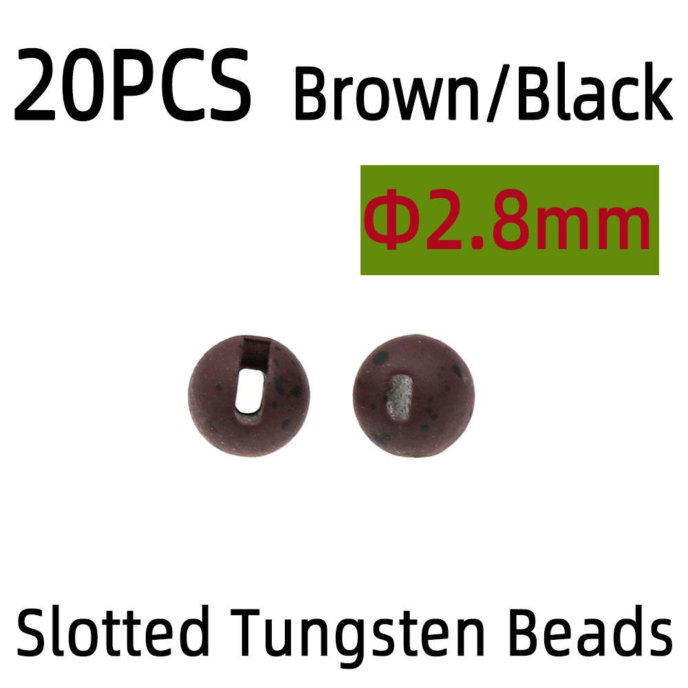 20 buc. Mărgele metalice de tungsten cu fante cu ochi cu puncte pentru pescuitul cu muscă de tungsten pe gheață Jig Cap de mărgele Material pentru legarea muștelor