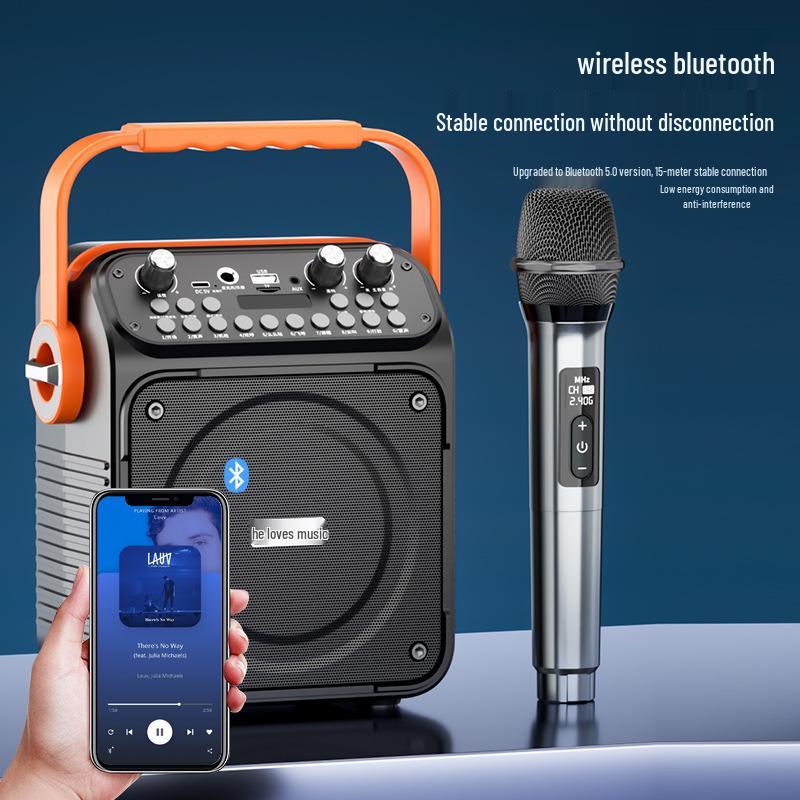 AiGe T35 Bluetooth Outdoor Portable Speaker - 4-inch, High Volume, Handheld.