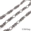 Chaîne Cœur en Acier Inoxydable de 0,5/1 Mètre Chaîne Cubaine Chaîne Punk de Base pour la Fabrication de Colliers Bracelets Bijoux Accessoires