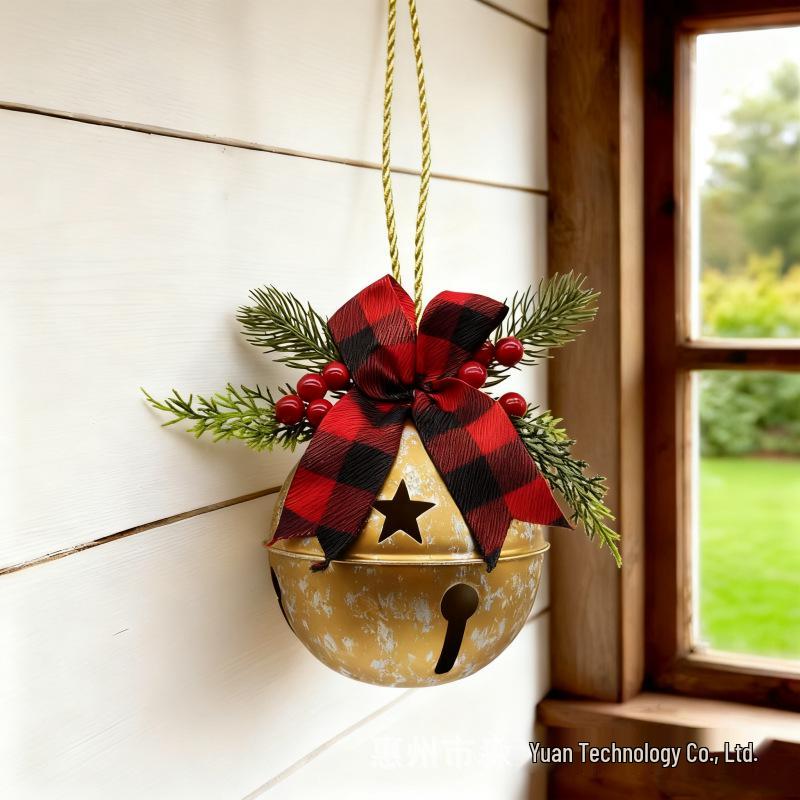 Sino de Natal de Metal para Porta - Decoração Festiva de Feriado