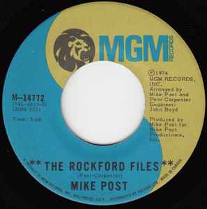 

7inch Record MIKE POST - Rockford Files M14772 MGM 1974 Canada Rock Used