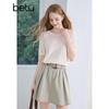BETU Women's High-Waist A-Line Cotton Mini Skirt