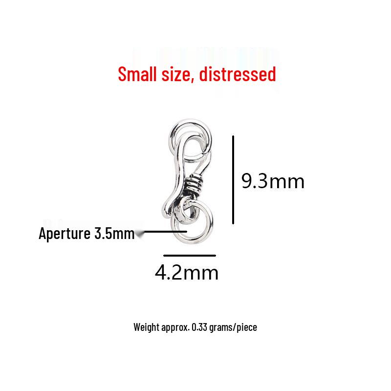 S925 Sterling Silver Fish Hook Clasp for Jewelry Making - Retro Bead Stringing & Necklace DIY Accessories