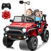 24V Ride On Car Truck with Remote Control & 2 Seater, 4WD/2WD Switchable 400W Powered Ride On Toys with Shovel Spring Suspension