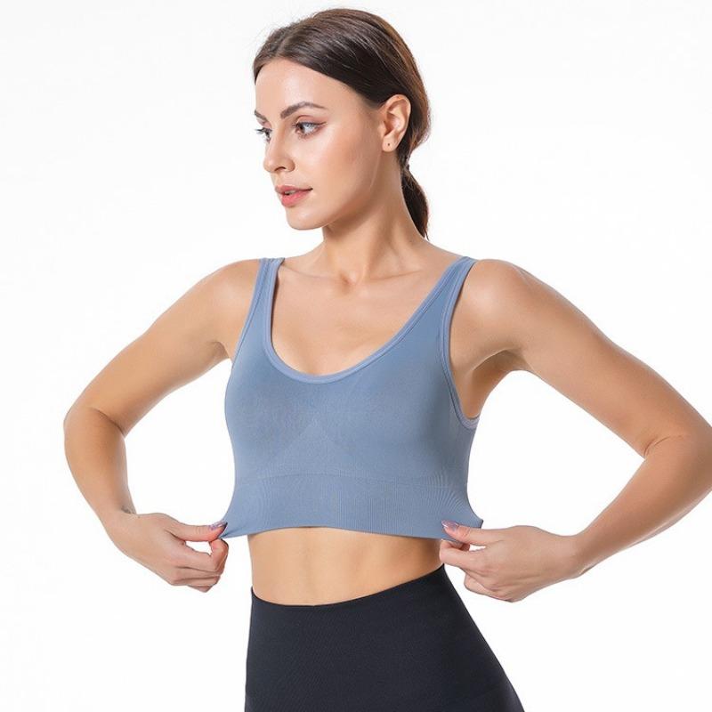 Large Size No-rim Yoga Sports Bra with Adjustable Back and No-rim Push-up Shockproof Fitness Running Underwear
