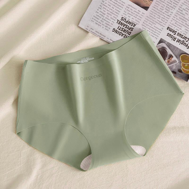 Slips Damesondergoed Antibacterieel Huidvriendelijk IJs Zijde Grote Maat Hoge Elastiek Mid-taille Nylon Driehoek Slips XL gray