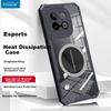 Heat Dissipation Phone Case for Vivo IQOO Z10 Turbo, Full Lens Protection, Shockproof, Corners, Transparent Metal Magnetic, Cooling Fans, Black