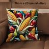 2D Rustic Farm Chili Corn Throw Pillow Covers Pattern Cushion Cover Suitable For Sofa Bedroom Car Pillow Cover