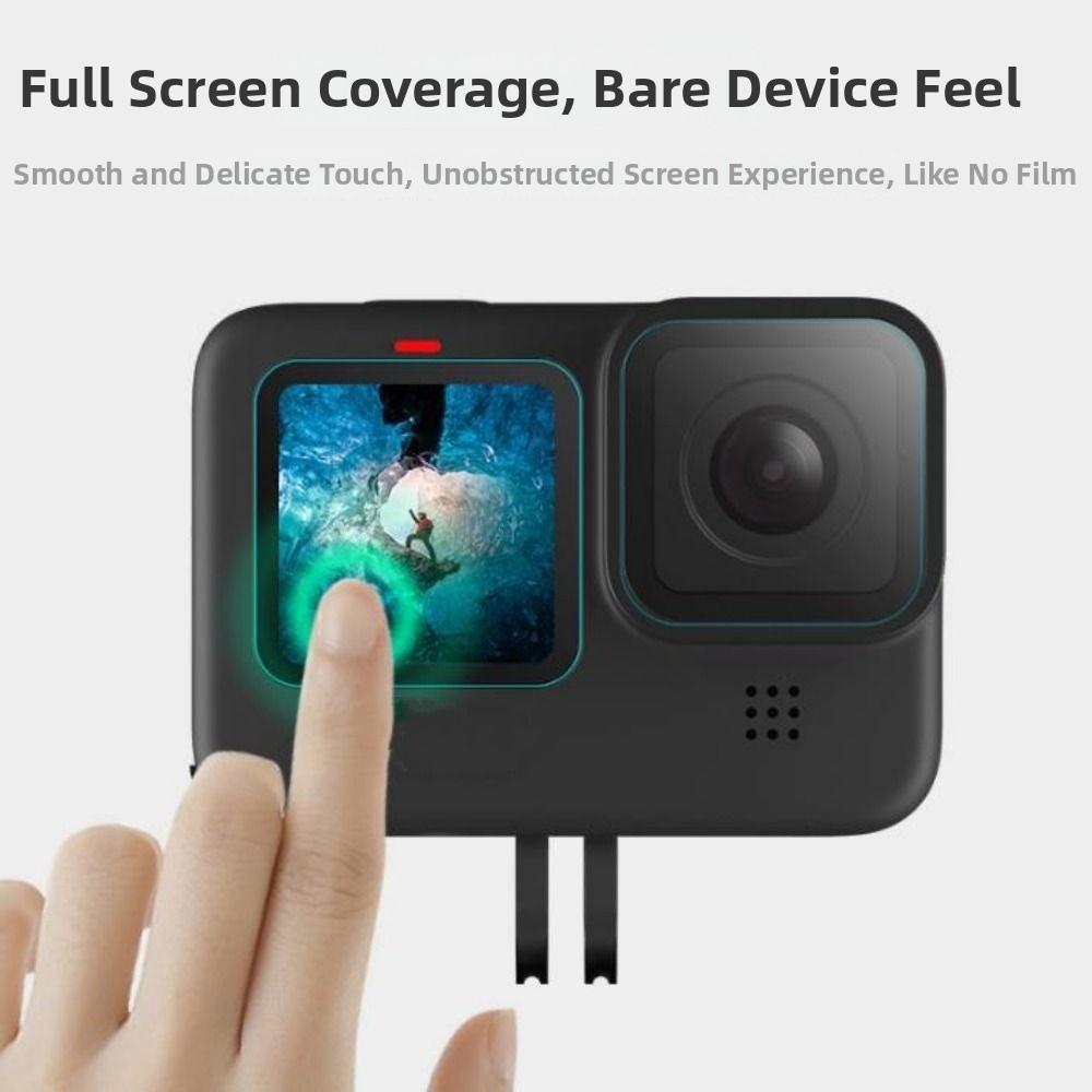 Anti Oil Anti Fingerprint Film Tempered Glass Black Screen Protector  for Go Pro Hero 11 10 9
