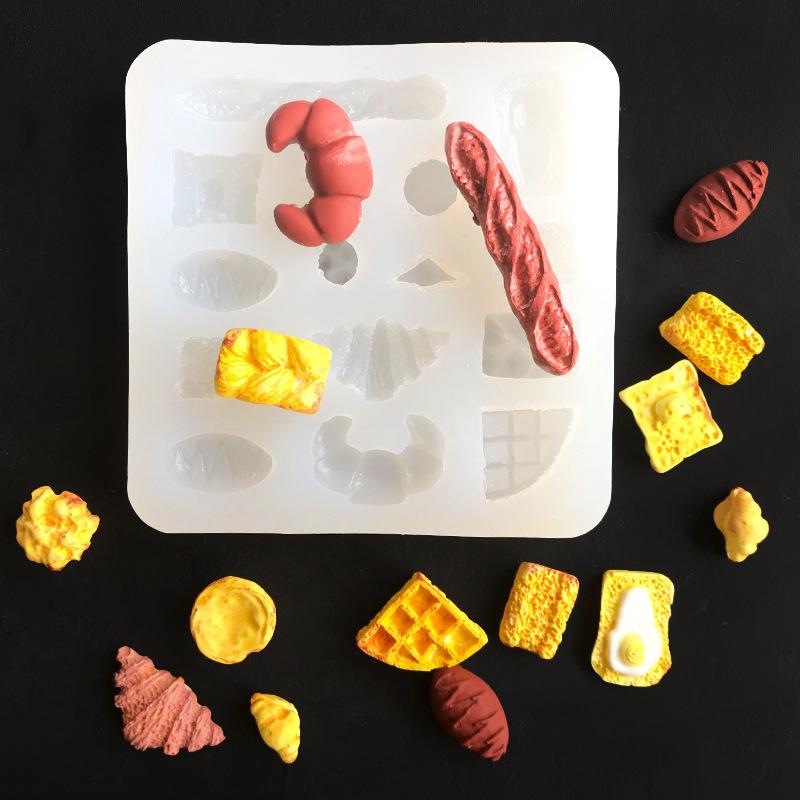 

Mini Bread Biscuit Cake Silicone Mould For Clay Food Mold Diy Kitchen Resin Accessories Toy Dollhouse Miniature Accessories Onesize