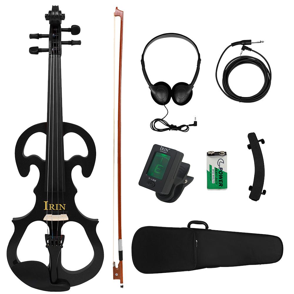 IRIN AE-07 Electric Silent Violin 4/4 Smart Violin Fiddle Set for Beginners Adults Teenagers Solid Wood Electric Violin Parts