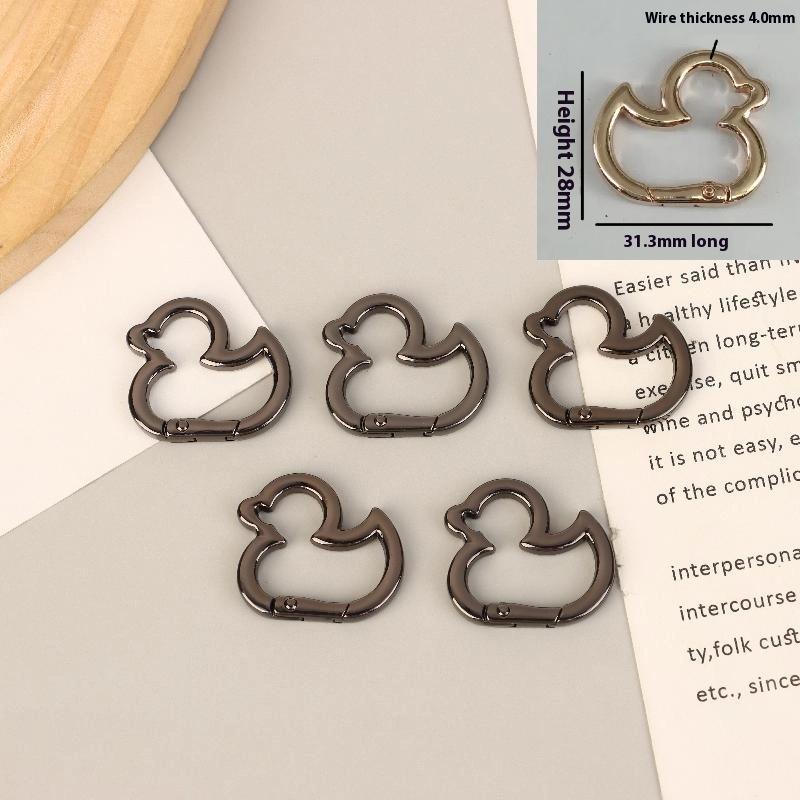 5Pcs Star Duck Flower Shape Spring Ring Open Buckle Carabiner Snap Clip For Leather Bag Handbag Belt Strap Connector