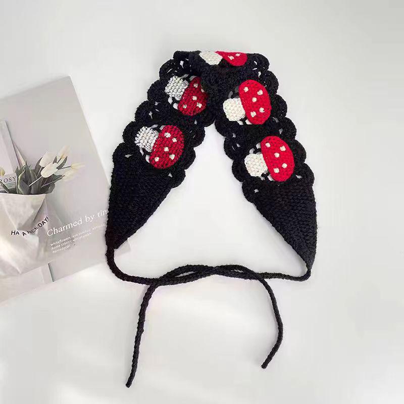 Ręcznie robiona szydełkowa trójkątna chusta na głowę: Francuski Retro, Wszechstronny, Styl Pastoralny