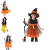 Magical Baby Girl Gown Halloween Cosplay Witch Costume For Teens With Puff Sleeves
