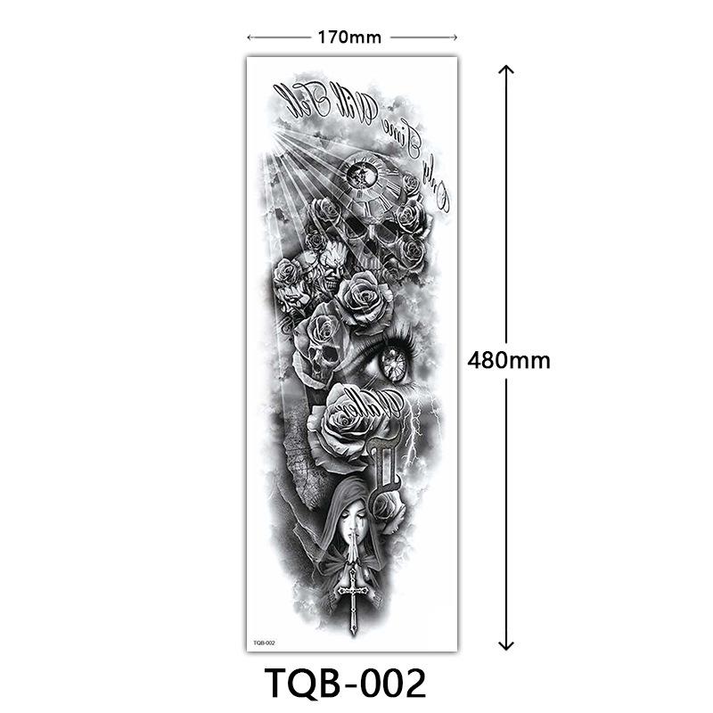 Full Arm Flower Tattoo Stickers - Large Image Design