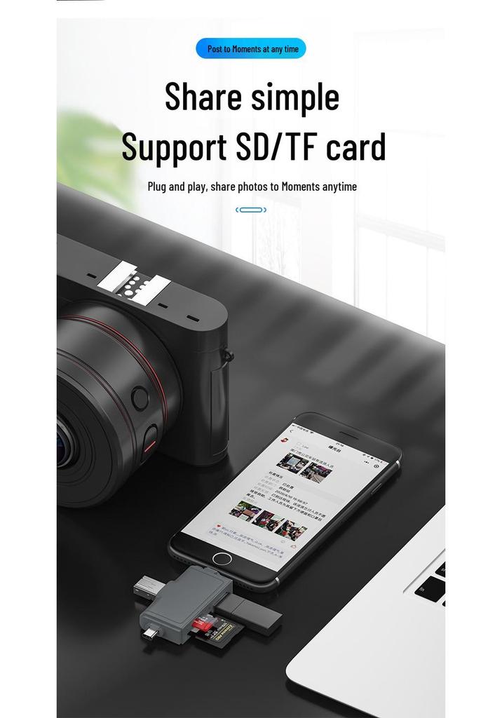 Multi-Function 7-in-1 OTG Card Reader for USB, Type-C, Android, and Computers