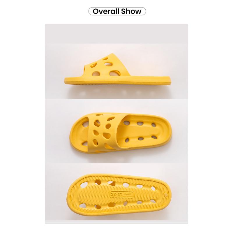 Bathroom House Cheese Shower Slippers Lightweight Water Leaky Beach Flip Flop Swimming Water Leaking Quick Drying Sandals Ladies