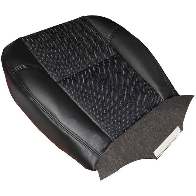 GXARTS Front Driver Or Passenger Side Bottom Replacement Perforated Leather Seat Cover Black Compatible with Cadillac Escalade Escalade ESV Escalade