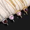 New Geometry Zircon Sword Heart Pendant Double layer Necklace Women's Trendy Fashionable Versatile Sweet Exquisite Jewelry Gift