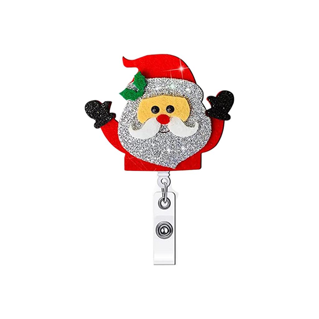 Retractable Badge Glitter Christmas Badge Badge Holder Retractable For Staff Holiday Season Doctors