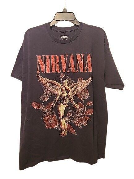 26 New Nirvana In Utero Mens Large Cobain Grunge Cotton Black Overdye Tee Unisex T-Shirt XXXXL