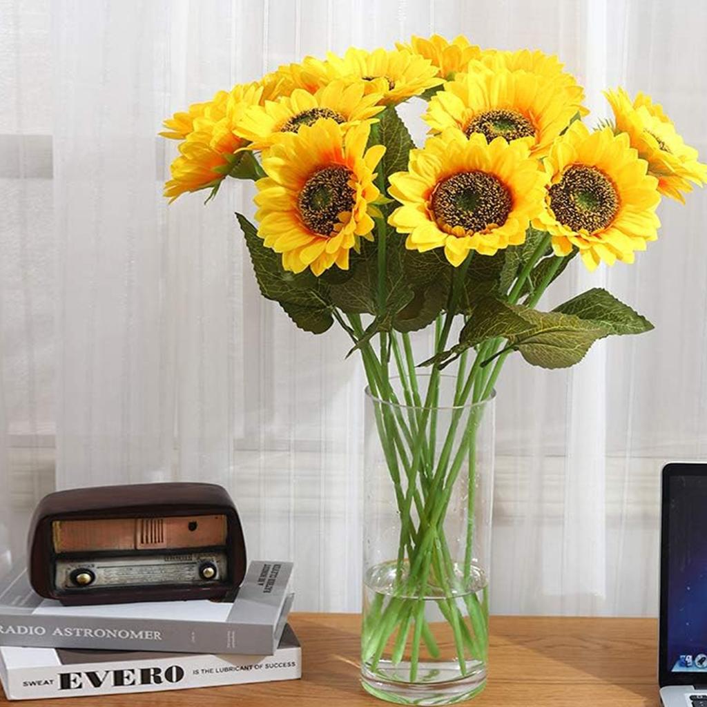 Artificial Flower Sunflower Spring Home Room Garden Decora Stamen Wedding Festival Fake Gerbera Living Room Table Stage Diy Gift