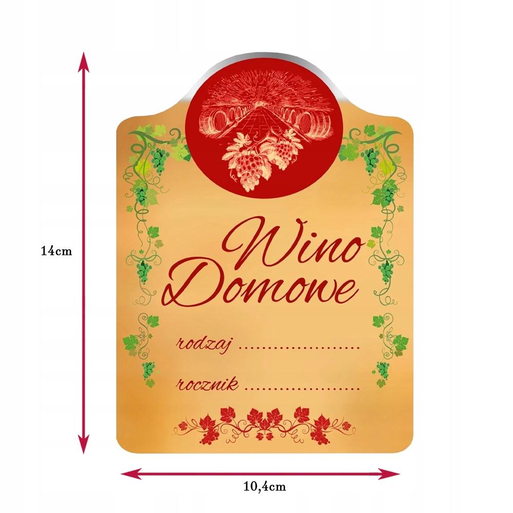 10X Etykieta Naklejka Wino Domowe Wino Żółte