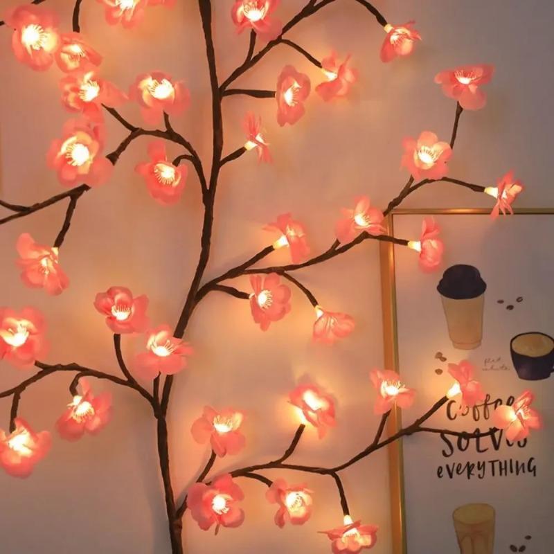 Fall Maple Leaf Vine Lights 48 Warm White USB Bendable Artificial Autumn Garland For Wall Bedroom Thanksgiving Home Decor