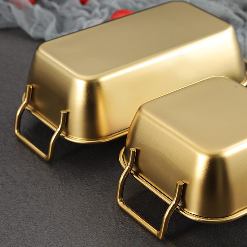 Quadratische Platte aus Edelstahl mit Deckel, rechteckige Pfanne zur Lebensmittelaufbewahrung, kommerzielles Geschirrtablett, großer erfrischender Lunchbox-Behälter