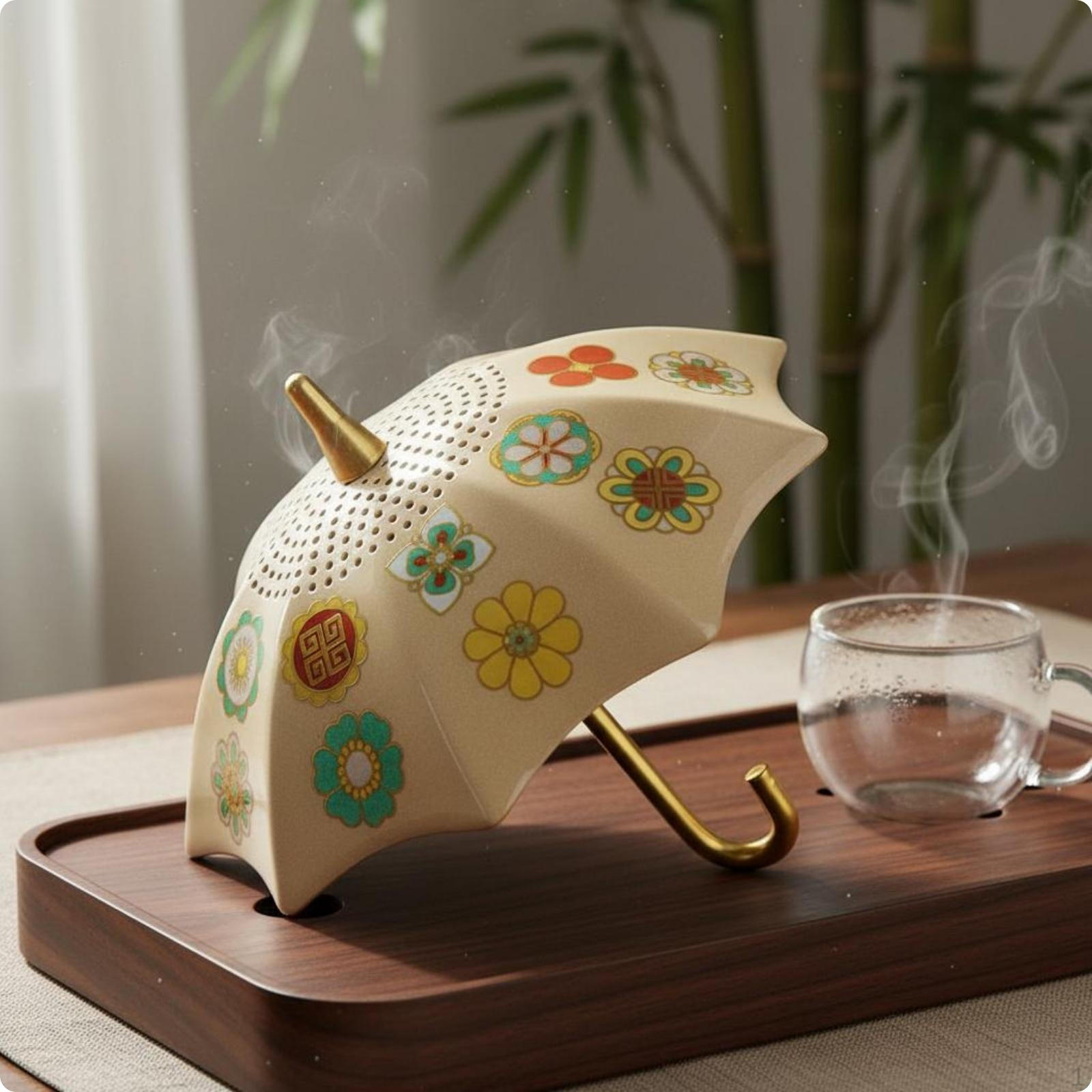 Umbrella Tea Strainer Easy to StainResistant Ceramic Ash Glaze Ash Glaze