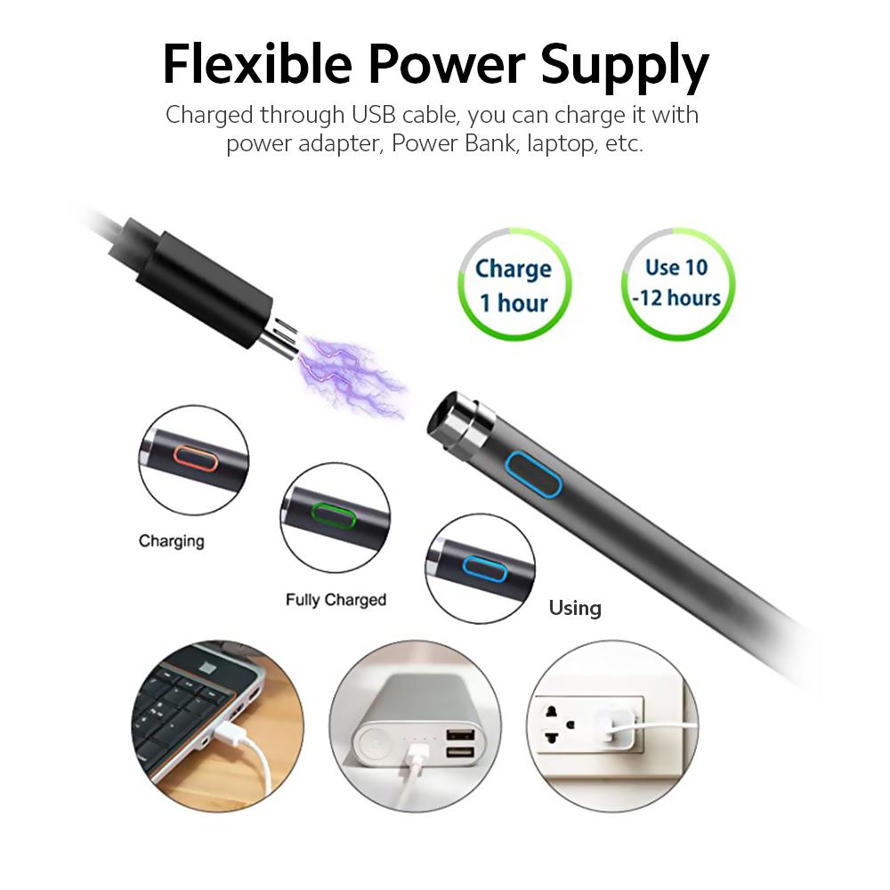 Evrensel Stylus Kalem Elastik Saf Bakır Uç Otomatik Kapanma iOS/Android/Windows ile Uyumlu
