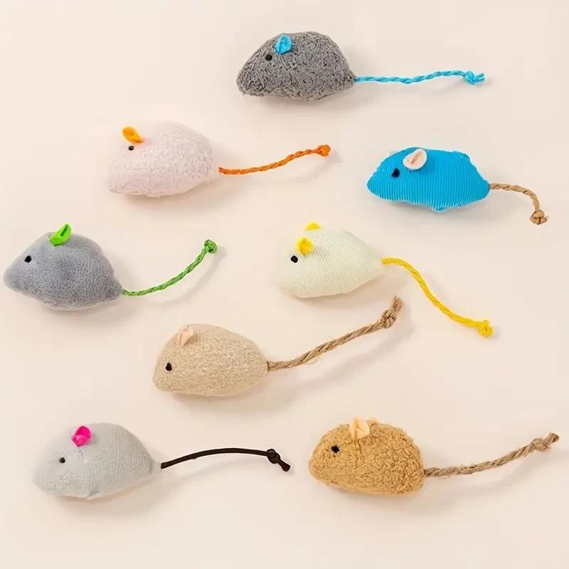 Cat Toys Interactive Plush Rat and Pet Toys Cat Teasing Products Durable Linen Perfect for Small Breeds Safe for Indoor Play