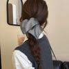 Korean retro square geometric pleated fabric large intestine hair band hair rope headrope versatile hair accessories women