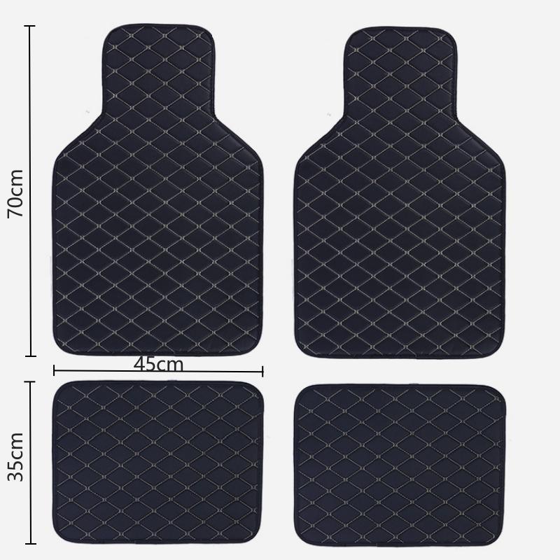 4pcs Car Floor Mats Waterproof PU Leather Universal Car Mats, Simple Design For Men And Women, Car Interior Accessories