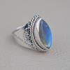 Marquise Labradorite Ring: Handmade 925 Sterling Silver Boho Ring