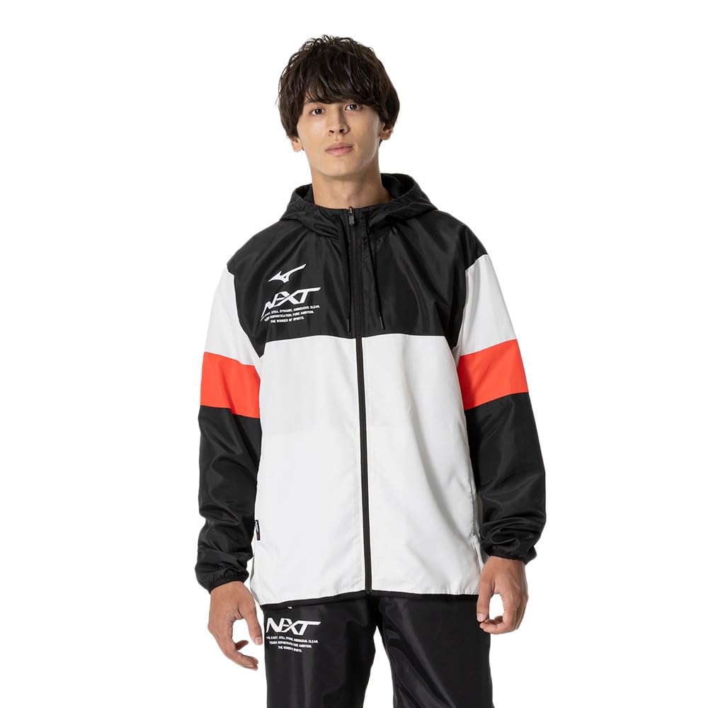 Training Wear Windbreaker Size 32JEB220 N-XT Jacket, Water-Repellent Jersey, Unisex, Adult, Black/White, Small,