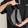 High Luxury Men's Leather Shoes British Gentleman Style Fashion Party Dress Daily Work 38-46 Plus Size Black Versatile Loafer