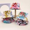 Women's Foldable Bucket Hat Flower Pattern Wide Brim Sunshade Spring Summer Outdoor Sunhat for Protection