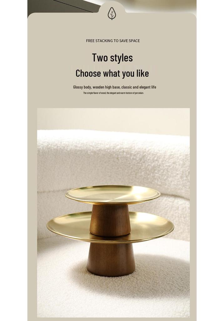 Acacia Stainless Steel Tall Fruit Bowl & Dessert Stand for Living Room