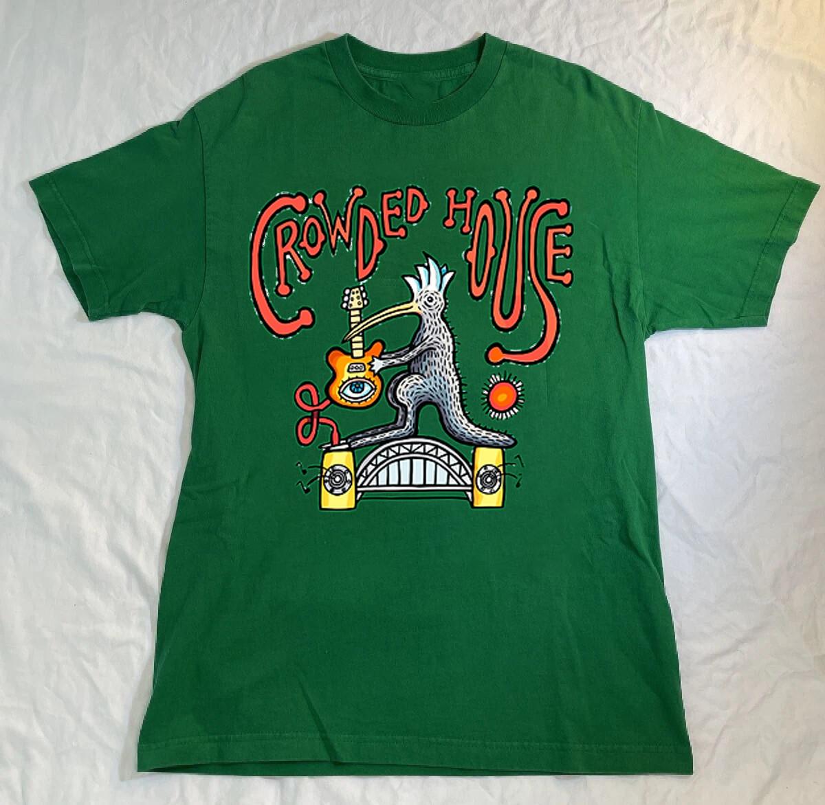Crowded House Band Green Cotton Shirt All size HL814 S