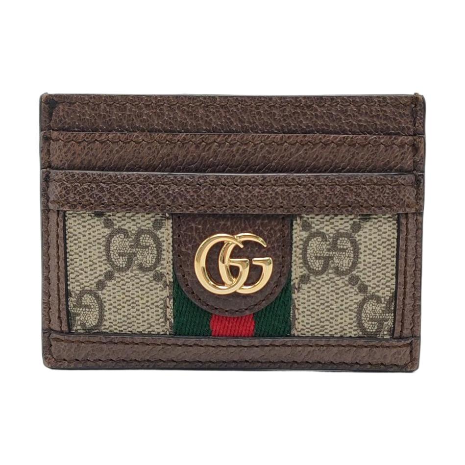 [Pre-Owned] Gucci GG Supreme Ophidia Large Card Case  Beige/Ebony  - Excellent #X5FBVG ONE SIZE
