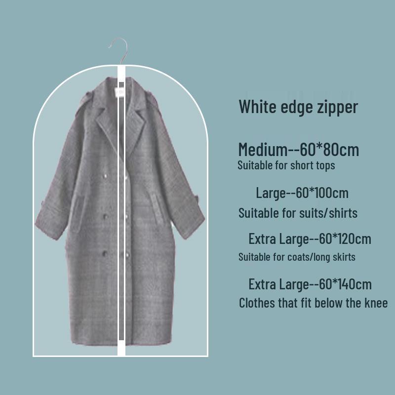 Transparent Dustproof Wardrobe Garment Bag - Bedroom Overcoat and Clothes Storage Cover