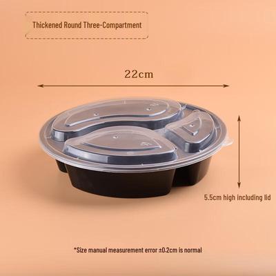 Jednorázový jídelní box na takeaway se 3 přihrádkami