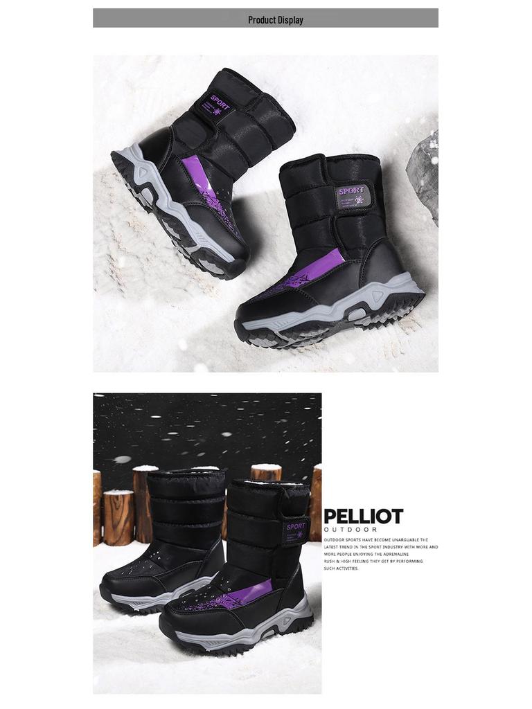 Botas de Neve de Inverno para Crianças até Meio da Panturrilha - Peludas, Quentes e Casuais para Meninos e Meninas