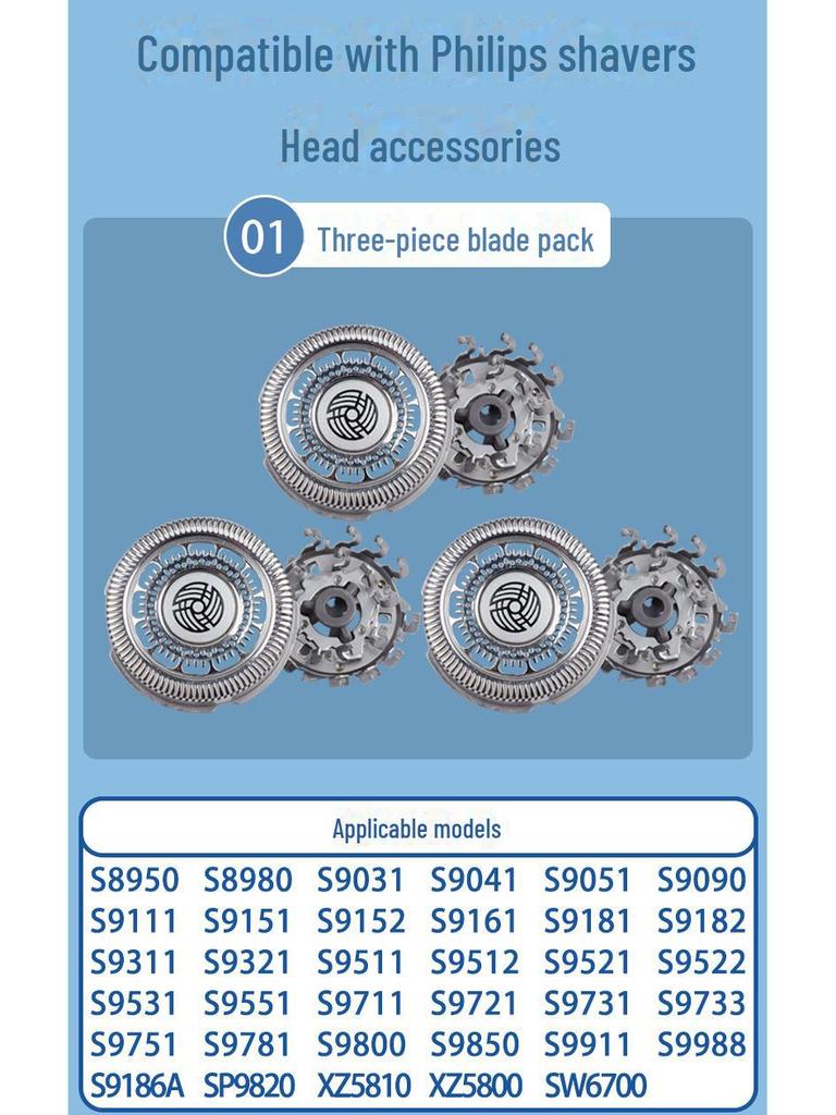 Men's Razor Blade Accessories for Philips S9000 SH90/9 Series Shaver